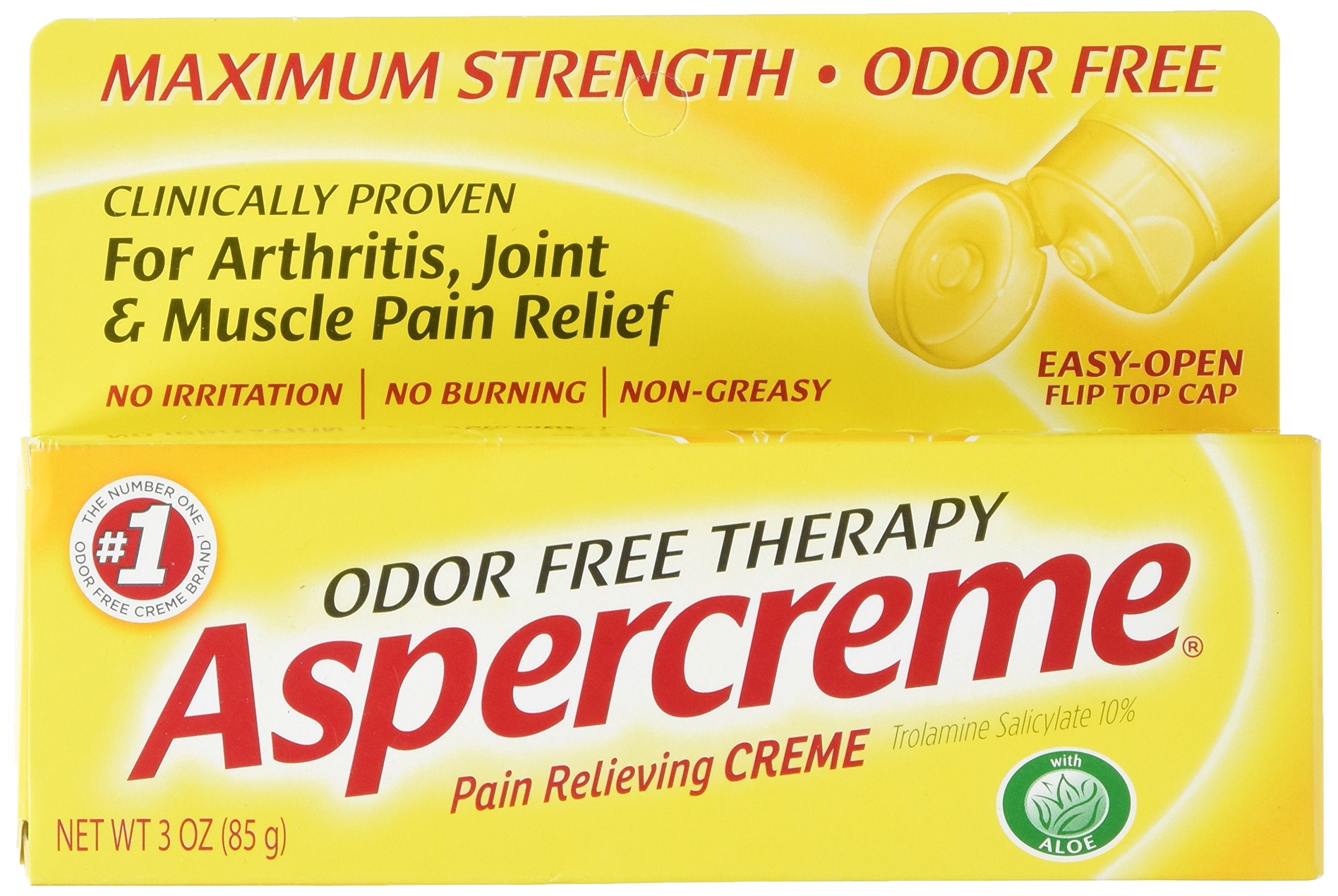 Aspercreme Maximum Strength Pain Relief Cream with Aloe 3 oz. (Pack of 4) for Arthritis Joint & Muscle Pain AspercremeAu supplements