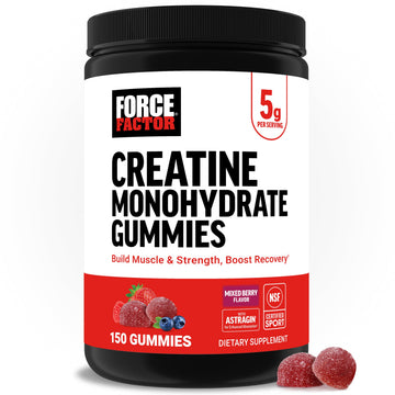 Force Factor Creatine Monohydrate Gummies, NSF Certified, 5g Dose for Men & Women to Support Muscle, Strength, Recovery, Cognitive Health & Memory, Mixed Berry, 150 Gummies Force FactorAu supplements