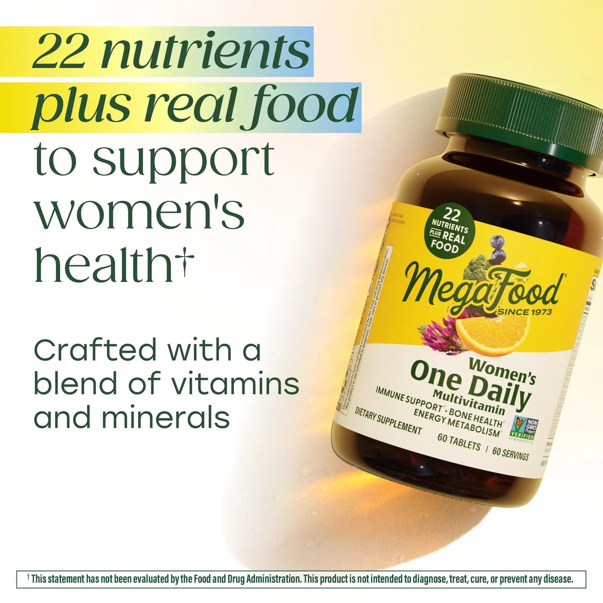 MegaFood Womens Multivitamin One Daily - Multivitamin for Women - Vitamin C, Vitamin D, Iron & B Vitamins - Bone, Energy Metabolism & Immune Support - Vegetarian, GlutenFree - 90 Tablets, 90 Servings MegaFoodAu supplements