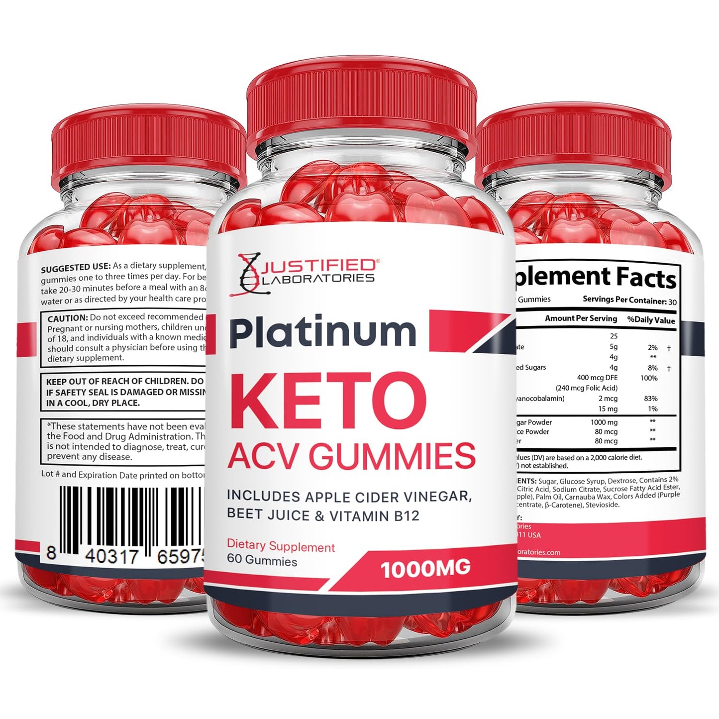 (2 Pack) Platinum Keto ACV Gummies Advanced Formula 1000MG Platinum Keto Gummies Justified LaboratoriesUS supplements