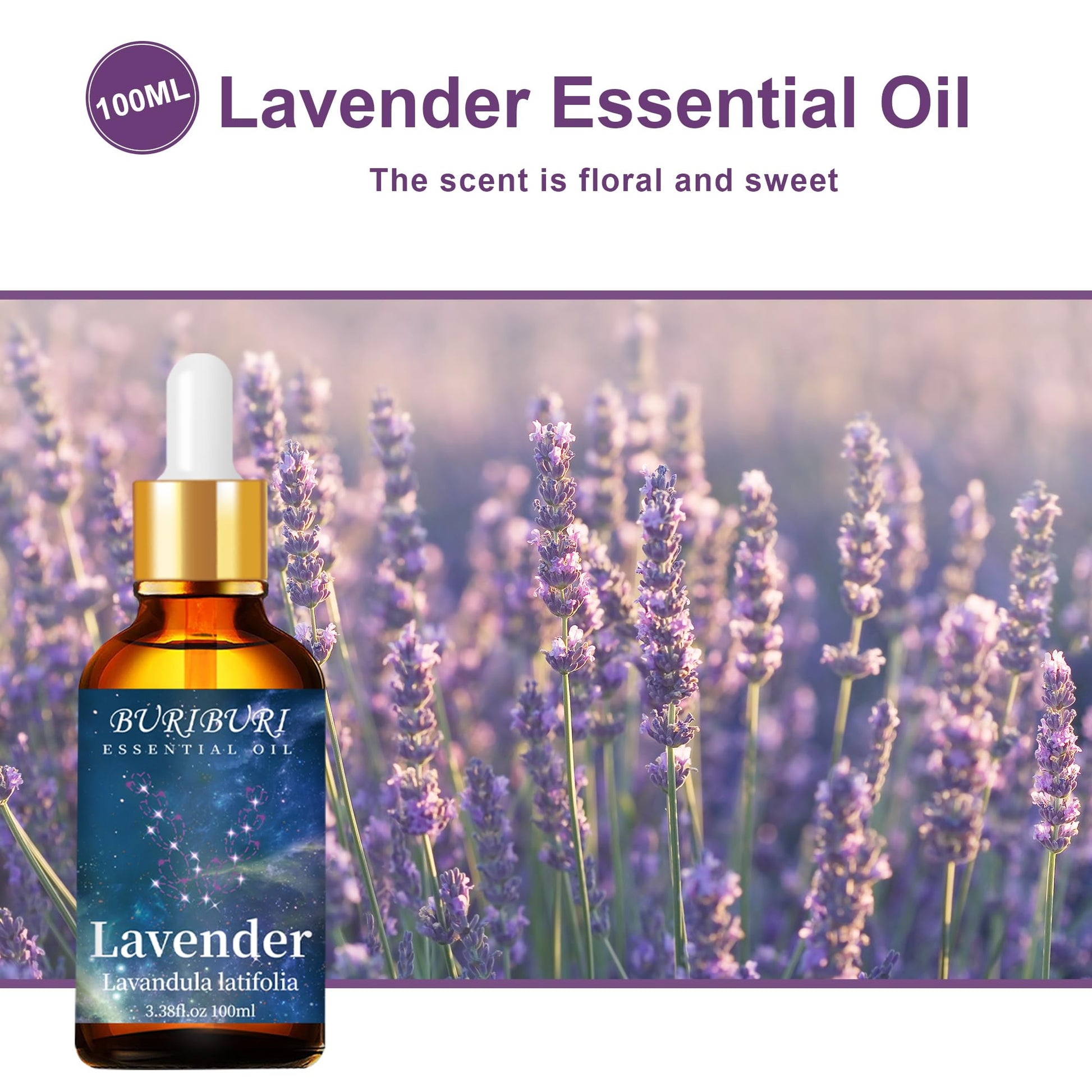 BURIBURI Lavender Essential Oil 100ML, 100% Pure Undiluted, Natural, Organic Aromatherapy Oil Lavender Oils BURIBURIAu supplements