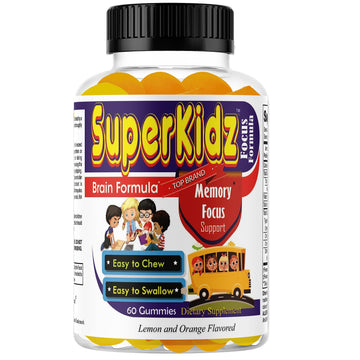 Superkids Focus Gummies for Kids, Omega 3 Gummy Kids Focus and Attention Supplements, Teen Brain Focus Vitamins, Non-GMO Gummy Vitamins, Tasty Lemon & Orange, 60 Count Celebrity LifeStyle ProductAu supplements