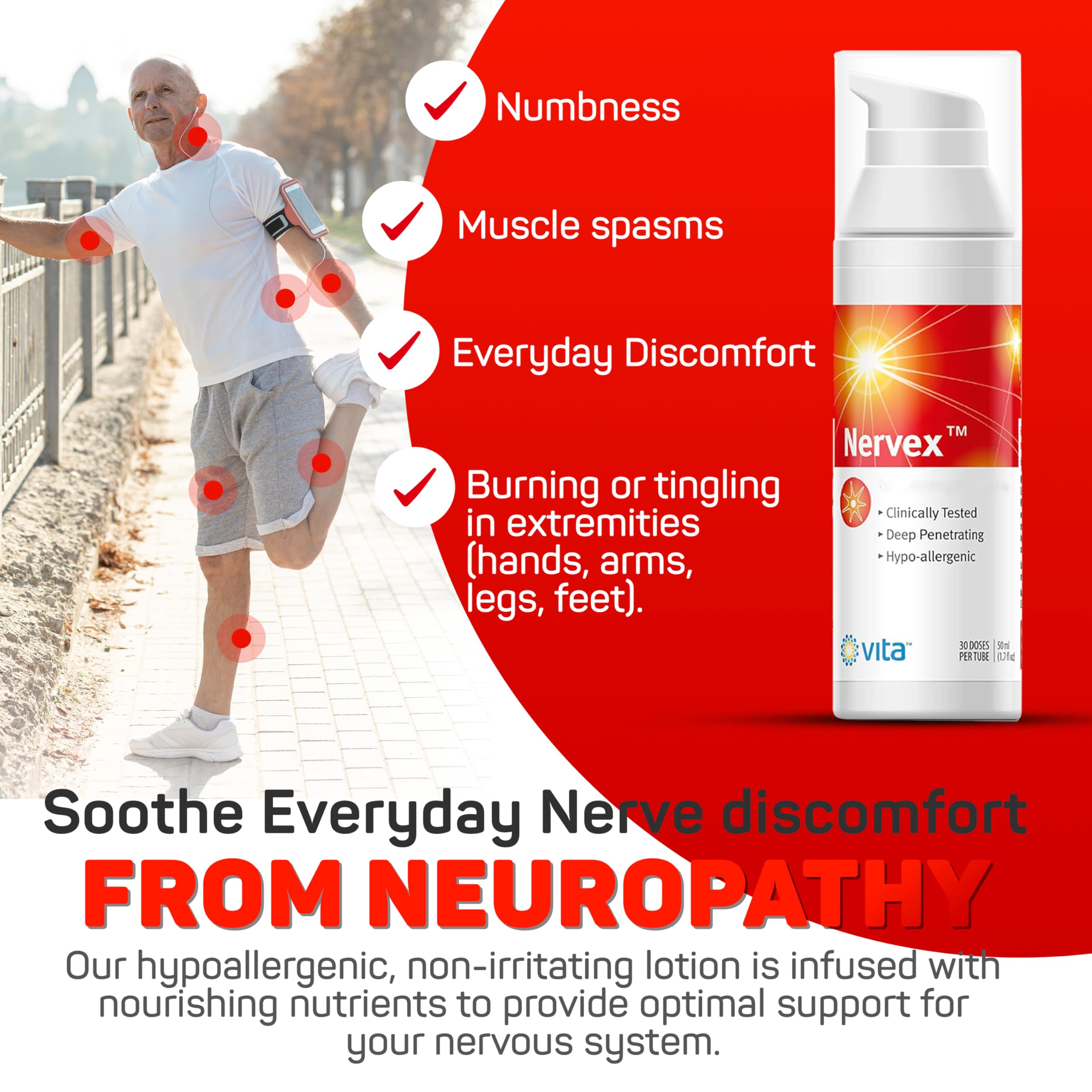 Vita Sciences Nervex Powerful Neuropathy Cream: Advanced Natural Relief for Peripheral Neuropathy, Fibromyalgia, and Fast Comfort Treatment for Feet, Hands, Legs, and Toes Vita SciencesAu supplements