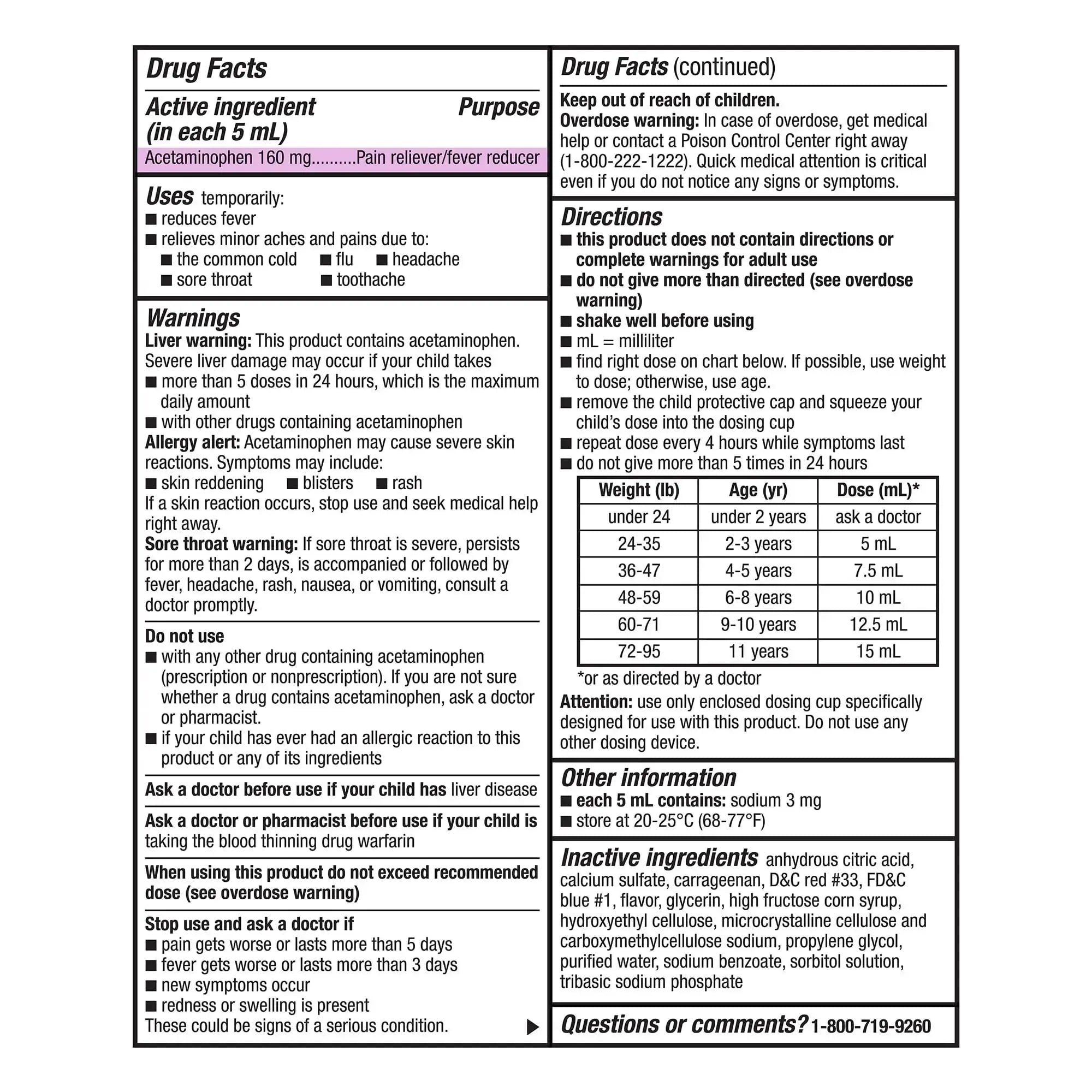 GoodSense Children's Pain and Fever, Acetaminophen 160 mg per 5 mL Oral Suspension, Grape Flavor, 8 FL OZ GoodSenseAu supplements