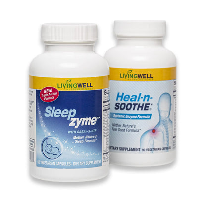 HEAL-N-SOOTHE & Sleepzyme Bundle - 60 Count - Natural Sleep Aid, Sleep Supplement HEAL-N-SOOTHEnz supplements