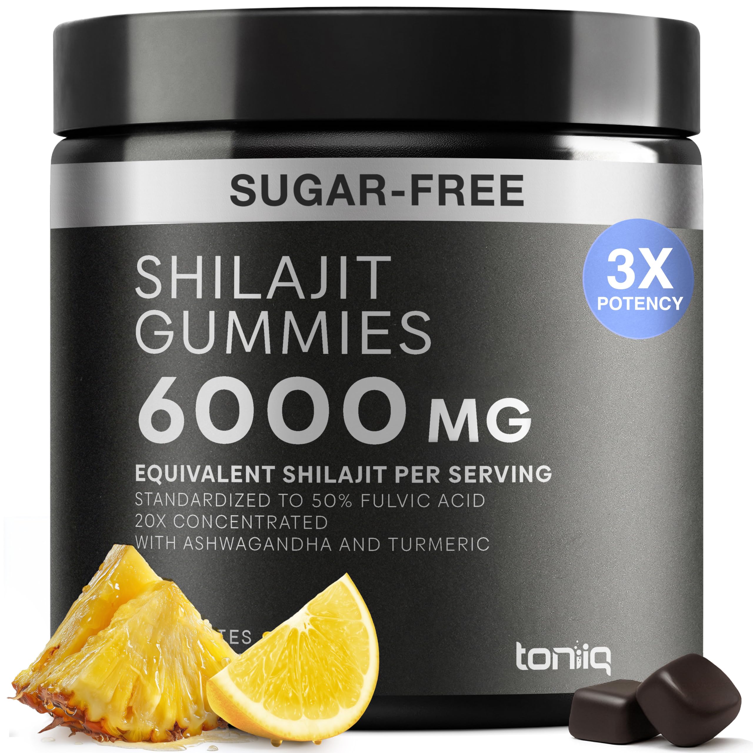 Shilajit Gummies 6000mg Equivalent (3X Stronger) – Himalayan Sourced + Ashwagandha + Turmeric – Lab Tested ToniiqAu supplements