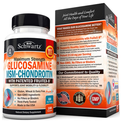 Glucosamine Chondroitin MSM 2110mg - Joint Support Supplement with Turmeric BioSchwartzUS supplements