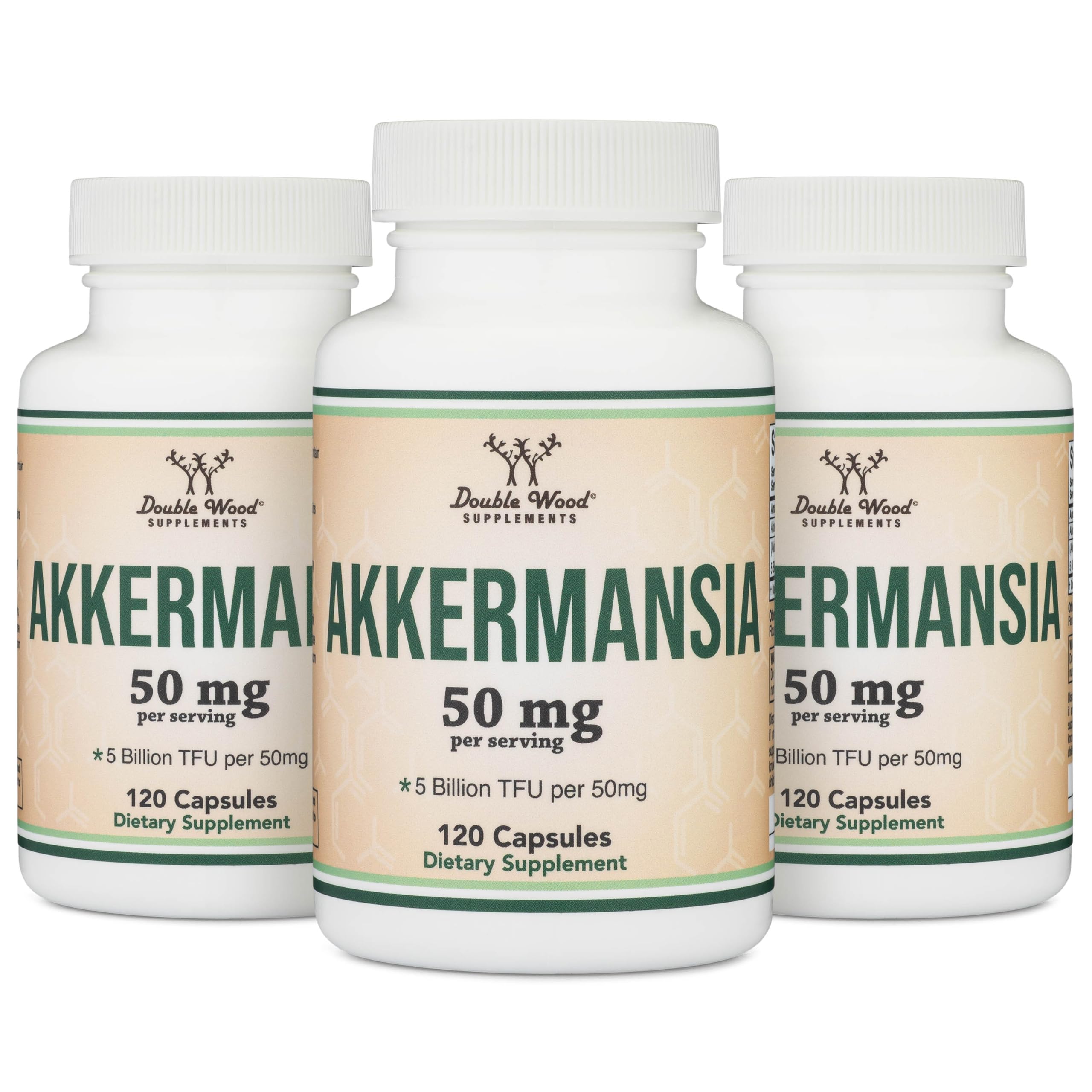 Akkermansia Probiotic and Postbiotic (Increases GLP-1 Production) 120 Capsules, 50mg per Serving (Third Party Tested to 5 Billion TFU per Serving, 50 Billion CFU per Gram) by Double Wood Double Wood SupplementsAu supplements