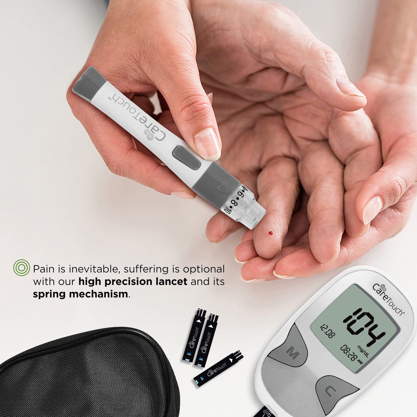 Care Touch Blood Glucose Meter Kit - Diabetes Testing Kit with Glucometer Care TouchUS supplements