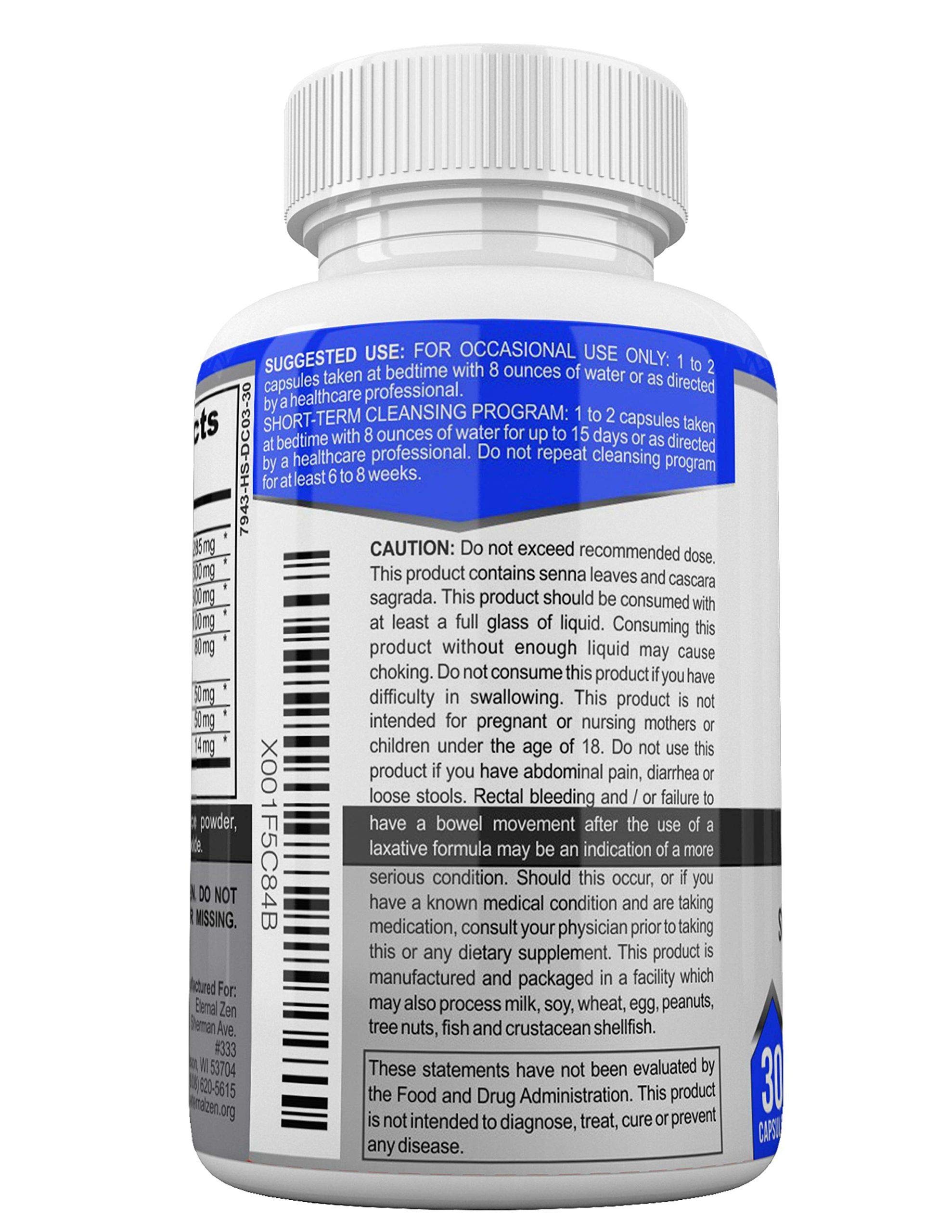 Eternal Zen 15 Day Colon Cleanser Detox with Extra Strength Herbs, Senna is a Fast Acting Eternal ZenUS supplements