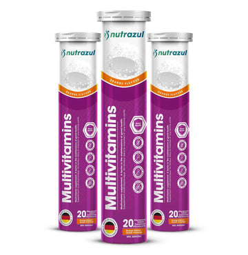 nutrazul Multivitamin Effervescent Tablets, Supplement for Daily Wellness & 9 Essential Vitamins, Contains Vitamin with Vitamin C & B Complex nutrazulAu supplements