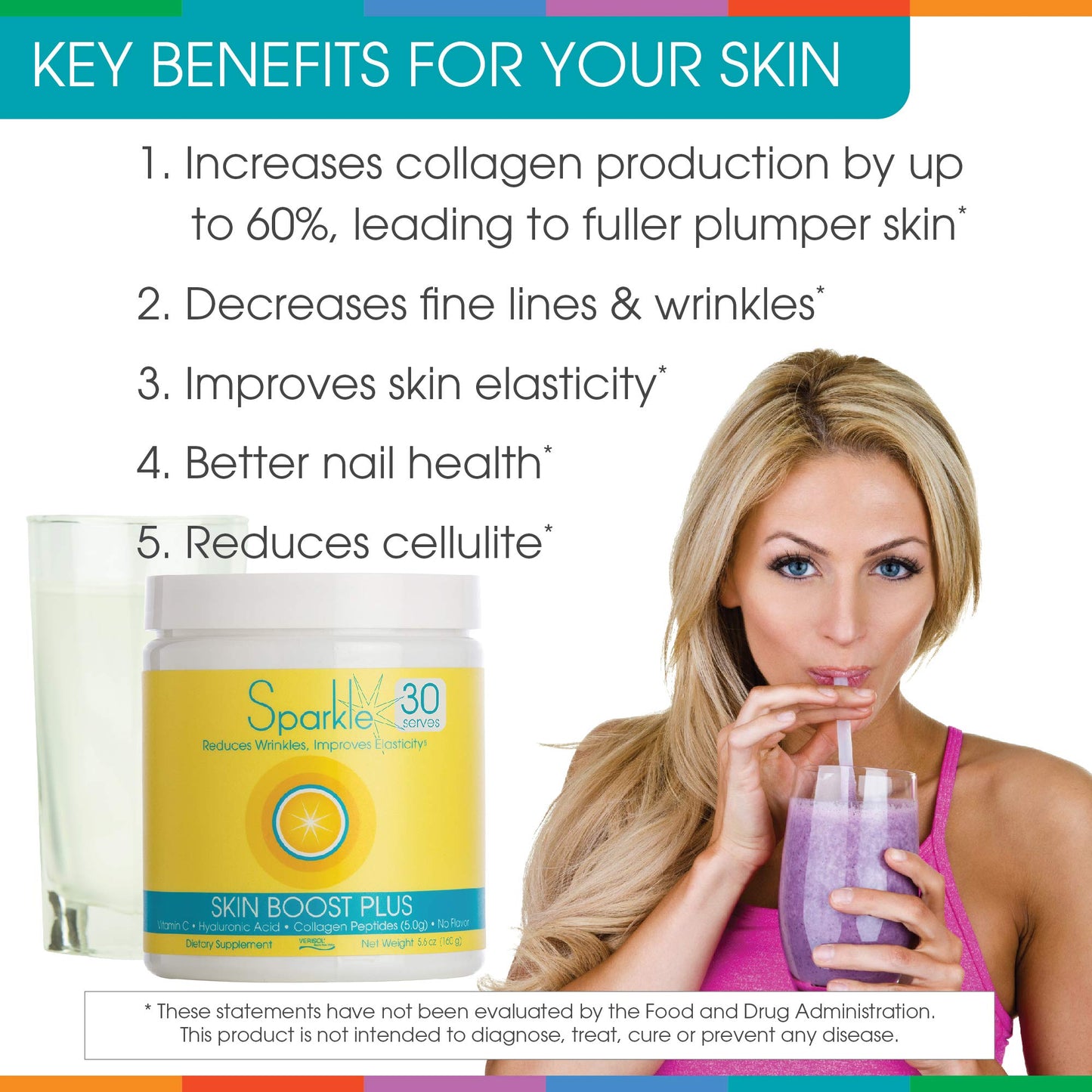 Hydrolyzed Collagen Powder - Sparkle Skin Boost Plus (No Flavor) [30-Serves] Verisol Pept Sparkle CollagenUS supplements