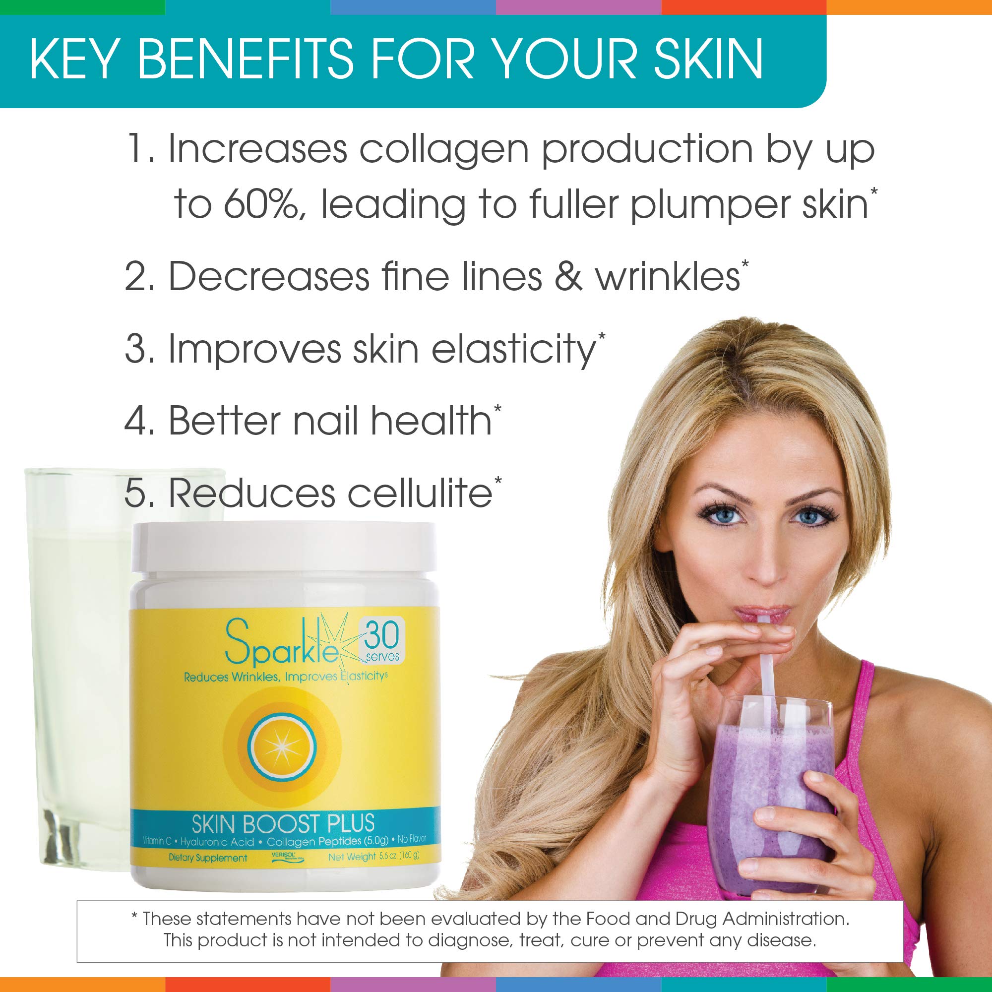 Hydrolyzed Collagen Powder - Sparkle Skin Boost Plus (No Flavor) [30-Serves] Verisol Pept Sparkle CollagenUS supplements