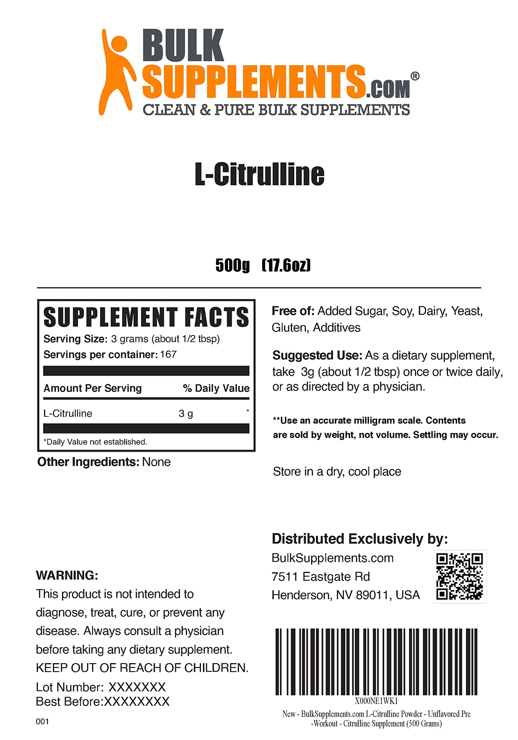 BULKSUPPLEMENTS.COM Beta Alanine 500g & L-Citrulline 500g Bundle BULKSUPPLEMENTS.COMAu supplements