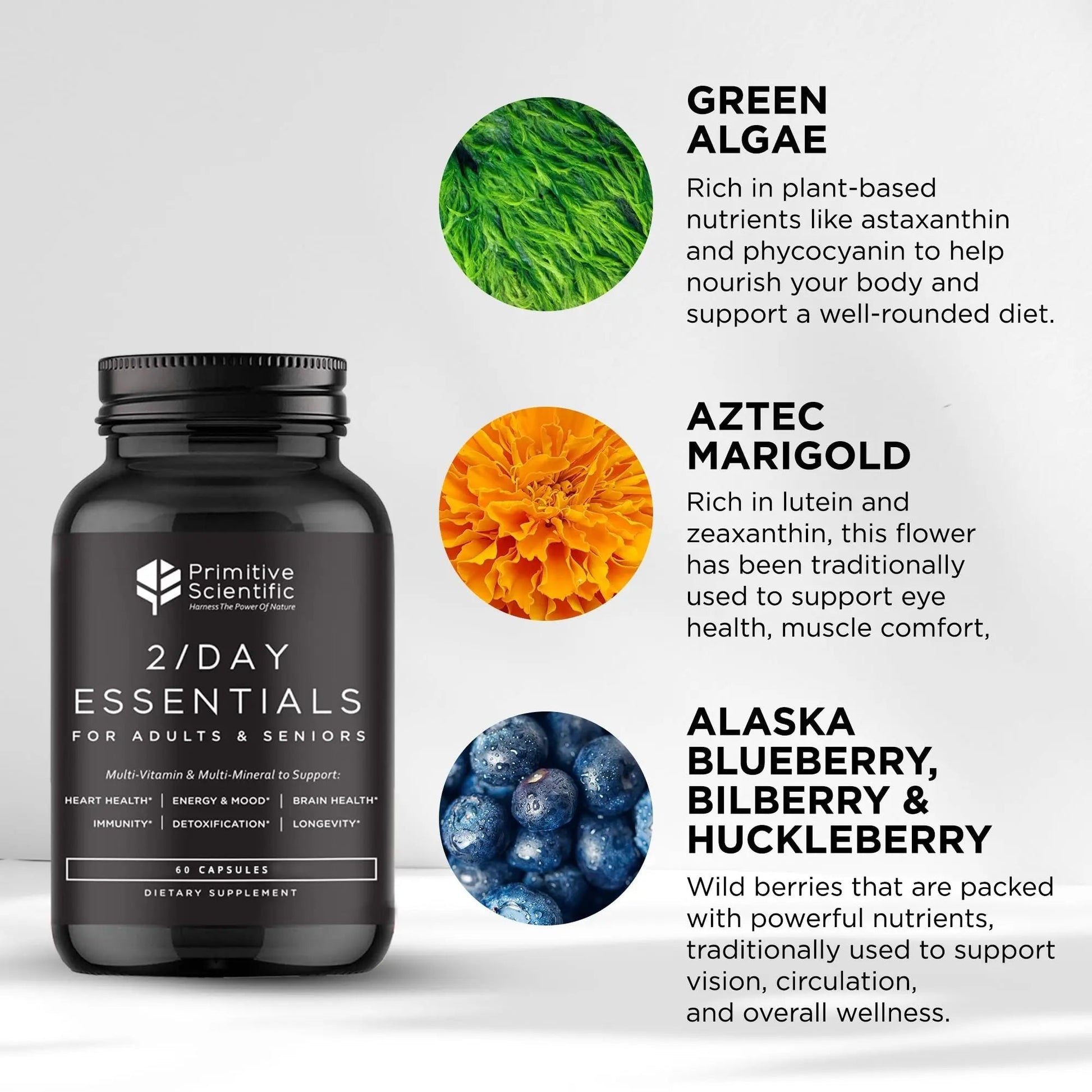 Primitive Scientific Whole Food Daily Essential Multivitamins for Adults and Seniors - 2X a Day - Vitamin A, C, D, E, B12 and Minerals Primitive ScientificAu supplements