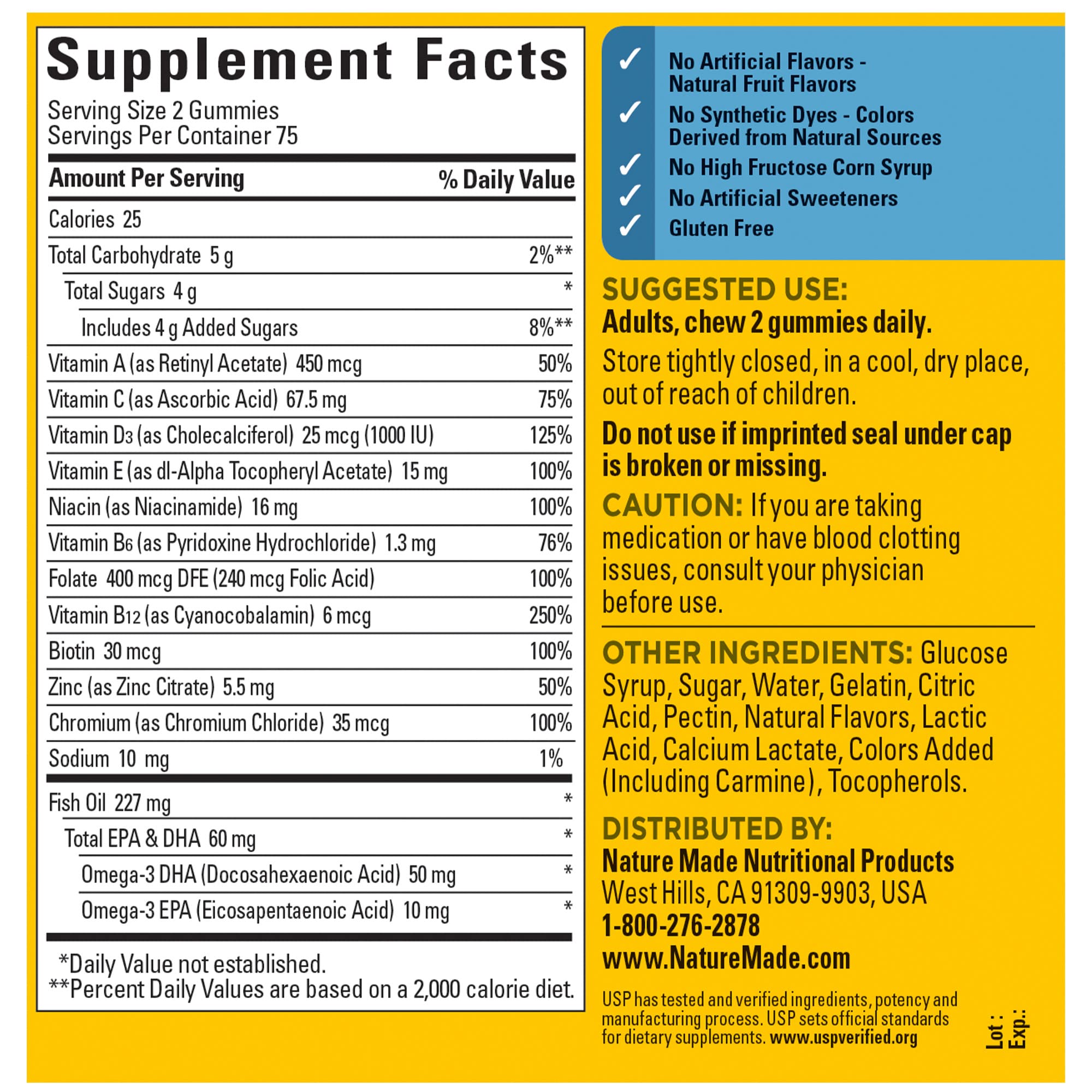 Nature Made Mens Multivitamin Gummies with Omega-3, Mens Gummy Multivitamins for Daily Nutritional Support, 150 Gummy Vitamins and Minerals Nature MadeAu supplements