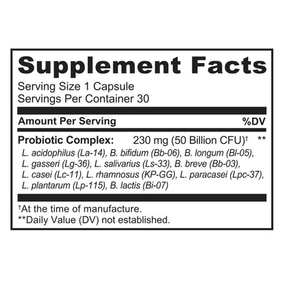 NATURELO Probiotic Supplement - 50 Billion CFU - 11 Strains - One Daily - Helps Support NATURELOUS supplements