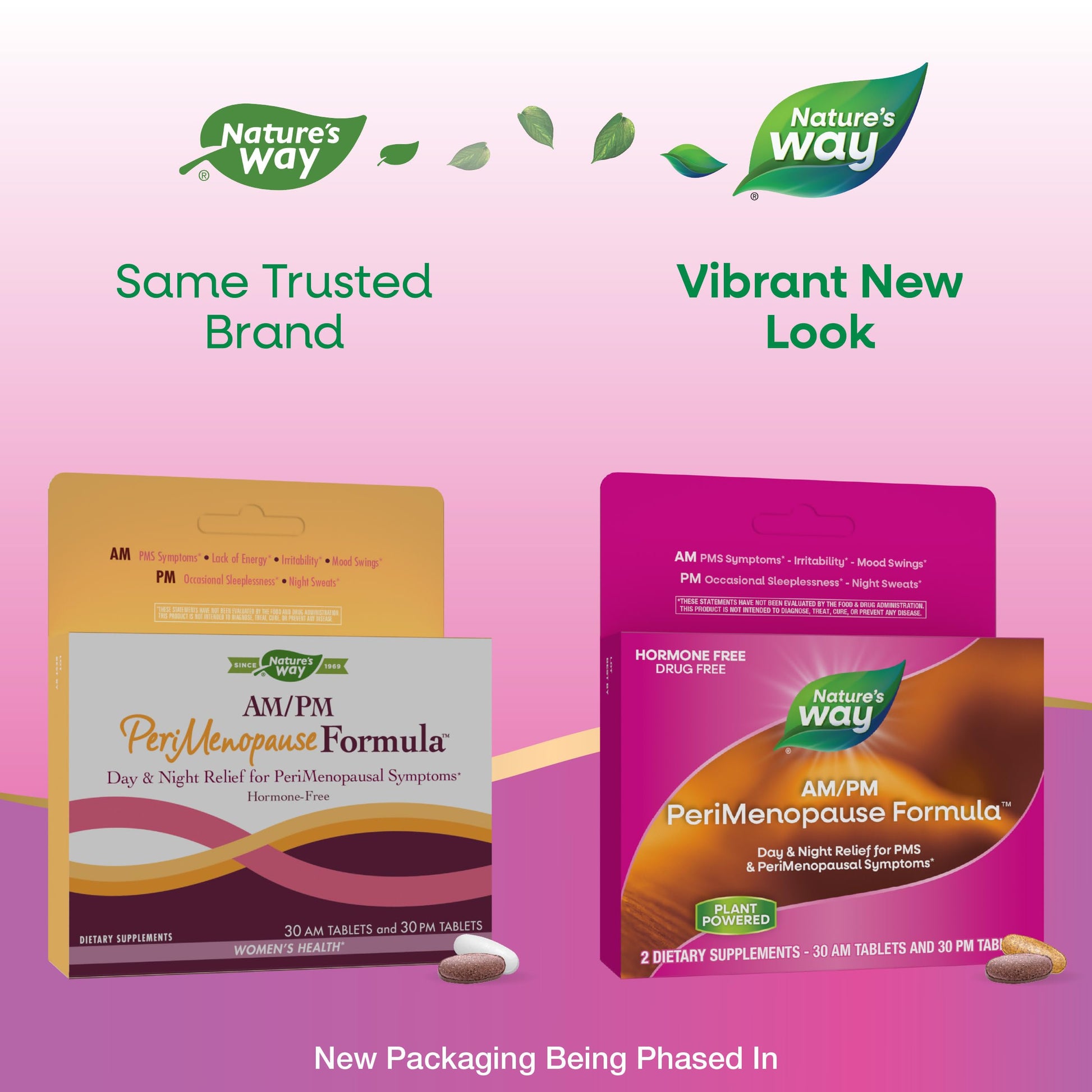 Nature's Way AM/PM PeriMenopause Formula, Perimenopause and PMS Symptom Support*, Hormone-Free, Hot Flashes*, PMS Symptoms*, Restful Sleep*, 30 AM & 30 PM Tablets Nature's WayAu supplements