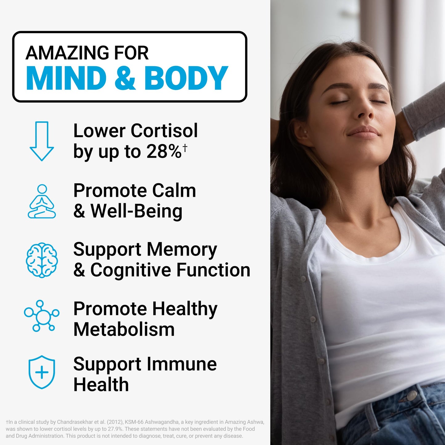 Force Factor Amazing Ashwa for Stress Relief, Memory, Focus, and Immune Support Health, Ashwaganda Supplement with KSM-66 Ashwagandha Force FactorUS supplements