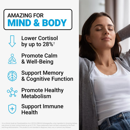 Force Factor Amazing Ashwa for Stress Relief, Memory, Focus, and Immune Support Health, Ashwaganda Supplement with KSM-66 Ashwagandha Force FactorUS supplements