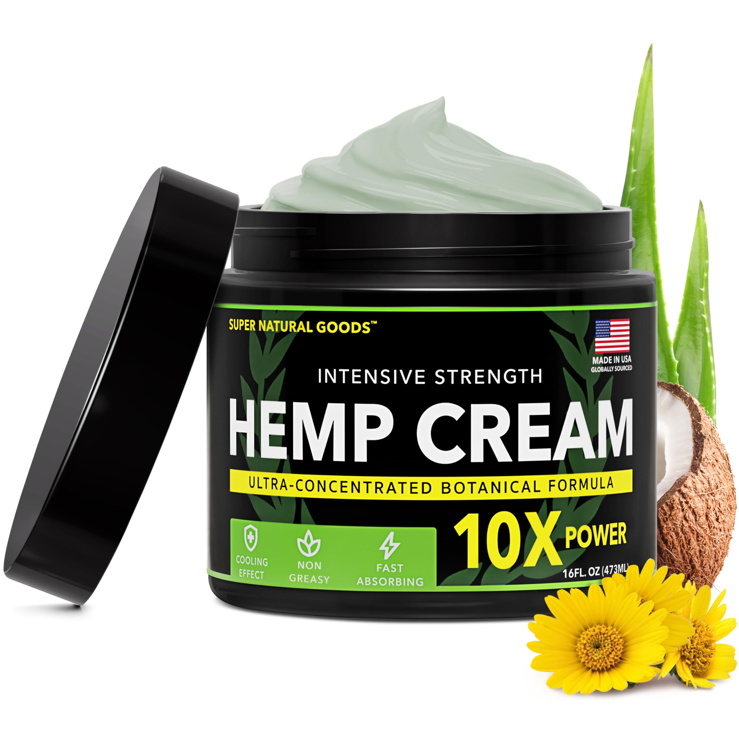 Super Natural Goods Hemp Cream with Hemp Oil, Turmeric, Arnica & Menthol – Botanical Cream with a Cooling Sensation for Localized Application (16oz) Super Natural GoodsAu supplements