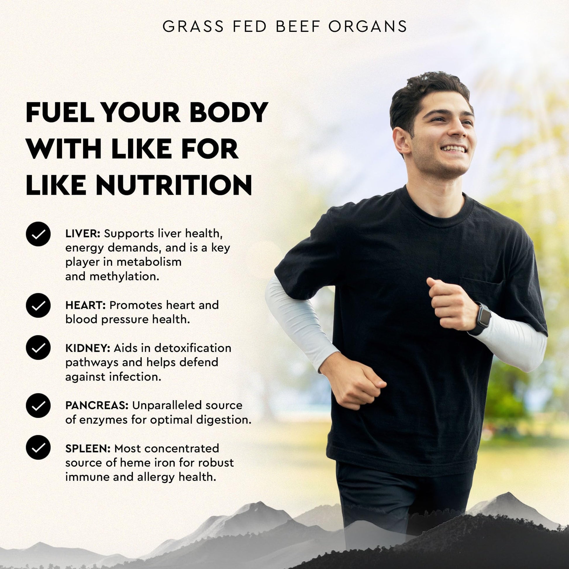Ancestral Supplements Grass Fed Beef Organ Supplement, Supports Whole Body Wellness with Proprietary Blend of Liver, Heart, Kidney, Pancreas, Spleen, Freeze-Dried Beef, Non-GMO, 180 Capsules Ancestral SupplementsAu supplements