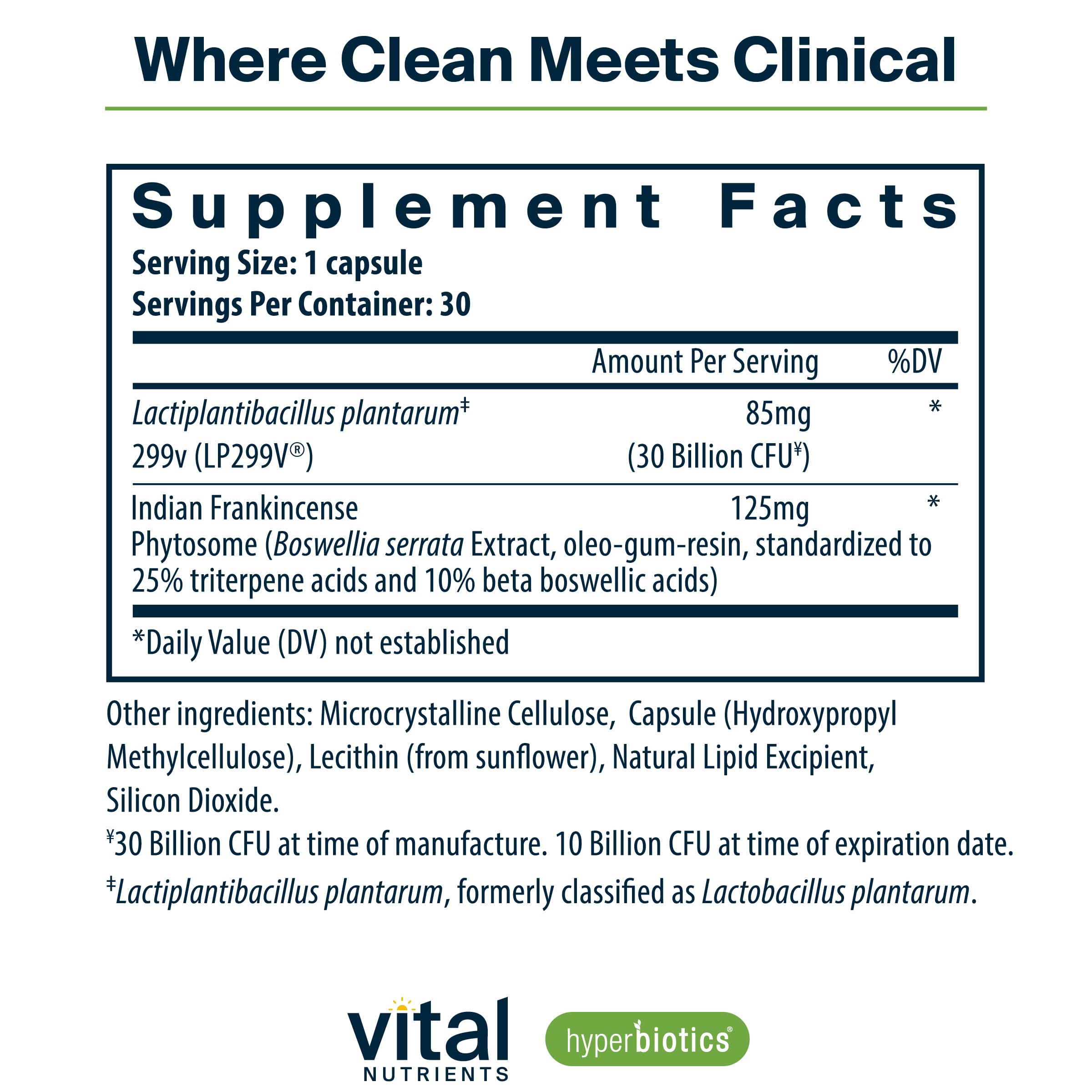 Hyperbiotics Vital Nutrients IBS Probiotic | Reduce Symptoms of IBS* | Clinically Studied Vegan probiotic for IBS Relief from Bloating, Gas, Diarrhea, & Abdominal Discomfort* | 30 Capsules HyperbioticsAu supplements