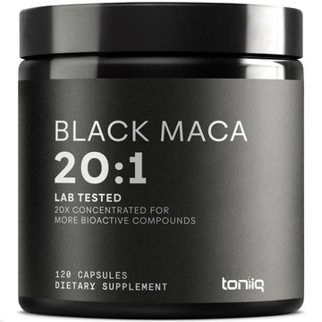 Toniiq Black Maca Root - Ultra High Potency 20:1 Extract - Single Origin, Wildcrafted & Highly Concentrated - Third-Party Lab Tested - 120 Capsules ToniiqAu supplements