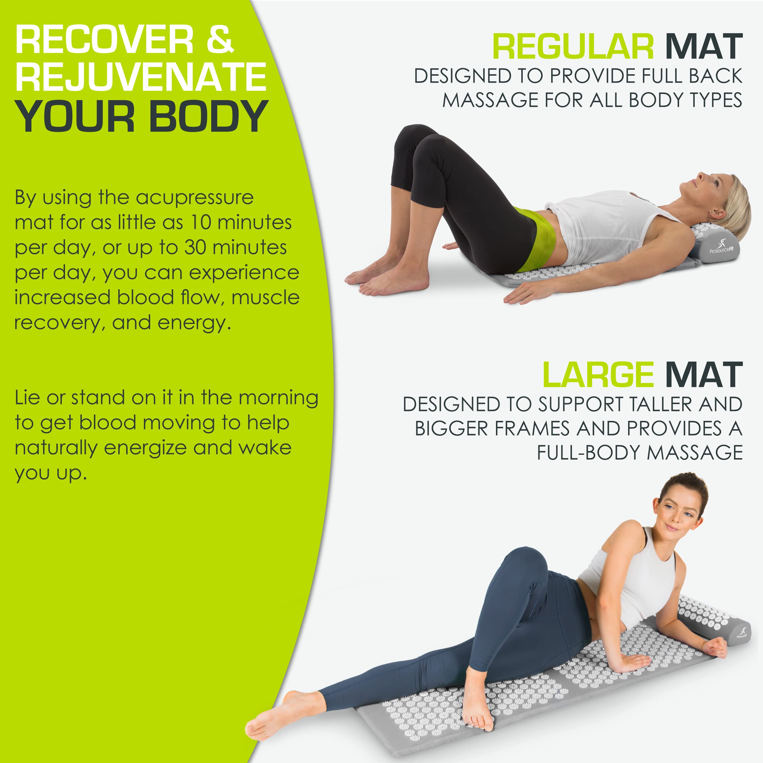 ProsourceFit Acupressure Mat and Pillow Set for Back/Neck Pain Relief and Muscle Relaxation ProsourceFitAu supplements