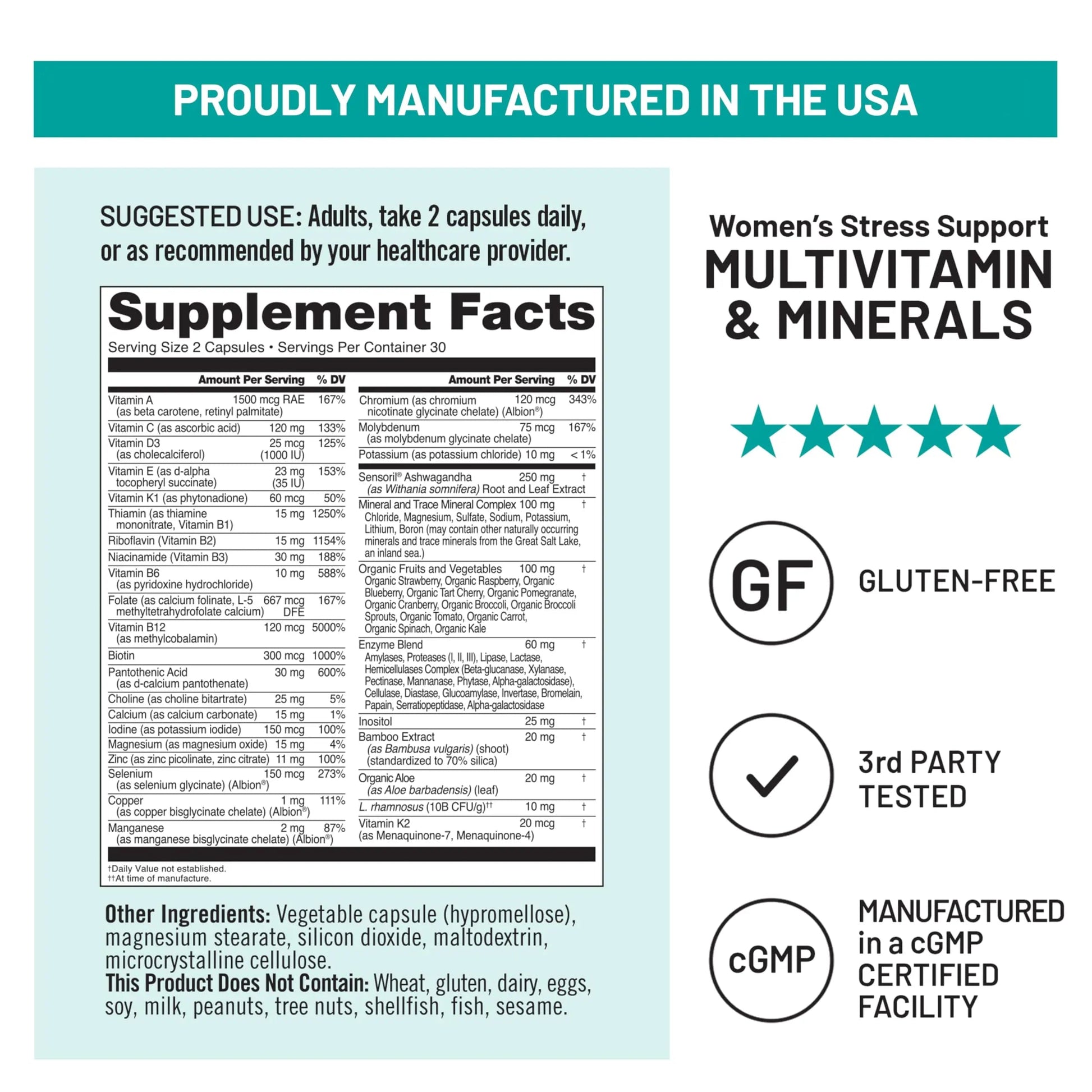NatureWise [1 Multivitamin for Women Stress Support & Natural Minerals - 60 Capsules[30-Day Supply] + [1] Vitamin D3 5000iu + Organic Olive Oil - 30 Mini Softgels[30-Day Supply] NatureWiseAu supplements