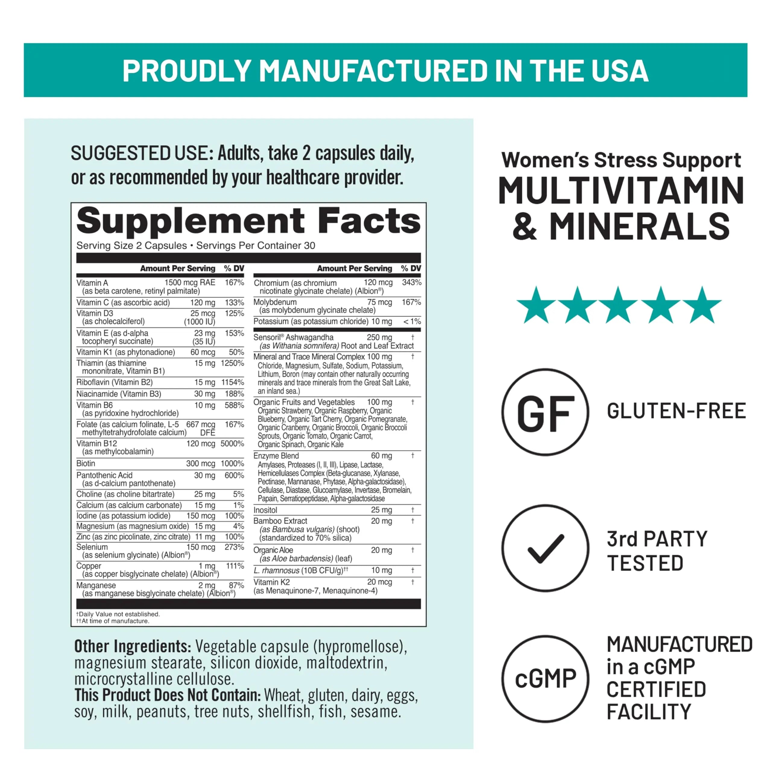 [1] NatureWise Multivitamin for Women Stress Support & Natural Minerals - 60 Ct[30-Day Supply] + [1] Omega 3 Fish Oil 1000mg + Vitamin E - Wild-Caught - 60 Softgels[30-Day Supply] NatureWiseAu supplements