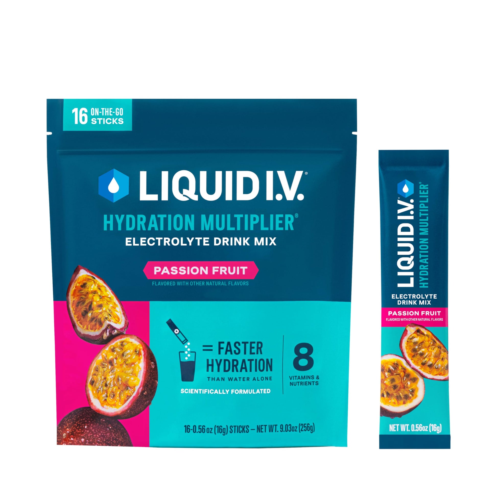Liquid I.V.® Hydration Multiplier - Passion Fruit | Electrolyte Powder Drink Mix | 1 Pack (16 Servings) Liquid I.V.US supplements