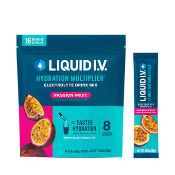 Liquid I.V.® Hydration Multiplier - Passion Fruit | Electrolyte Powder Drink Mix | 1 Pack (16 Servings) Liquid I.V.US supplements