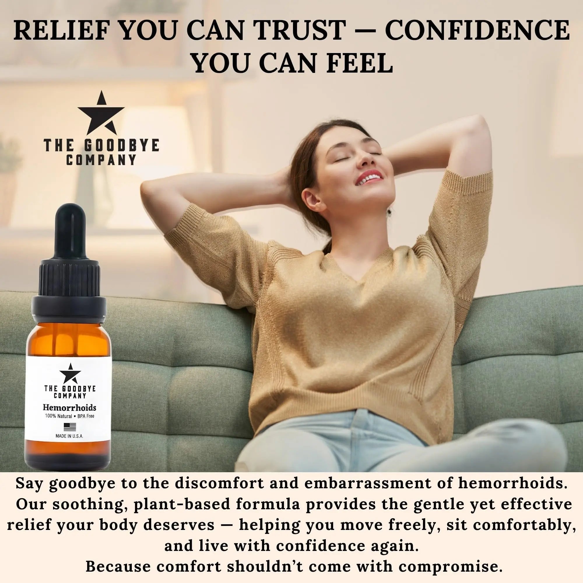 The Goodbye Company Organic Hemorrhoid Relief Serum - Natural Witch Hazel Treatment for Pain, Itch & Swelling - Internal External Soothing Formula - Vegan, USA Made, 15mL The Goodbye CompanyAu supplements