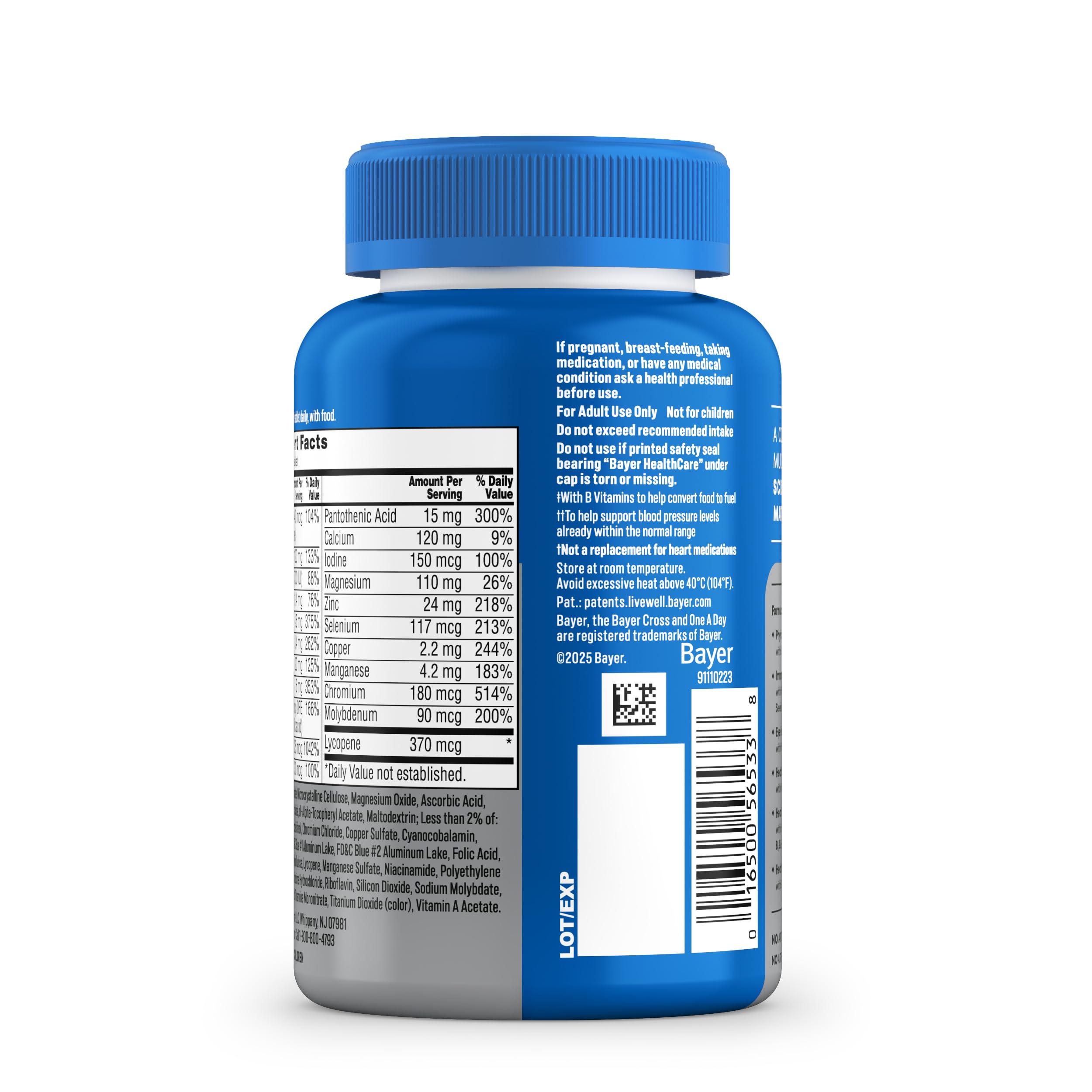 One A Day Men’s 50+ Multivitamins, Supplement with A, C, D, E and Zinc for Immune Health*, Calcium & More, 100 Tablets ONE A DAYAu supplements