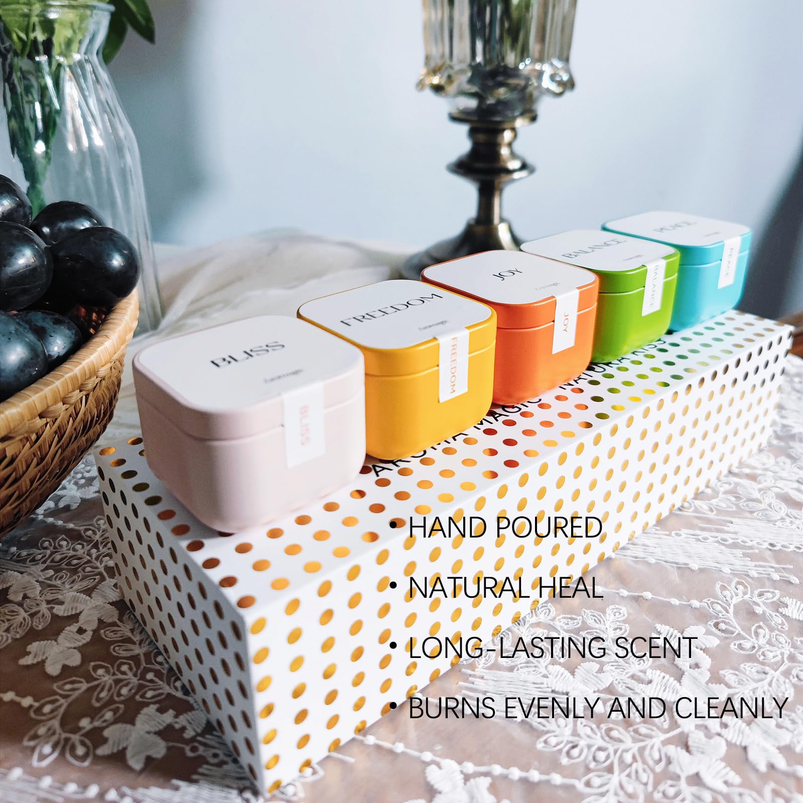 Aromagic 5 Pack Scented Candles Gift Set,Jar Candles Valentine's Day Gifts for Women aromagicAu supplements