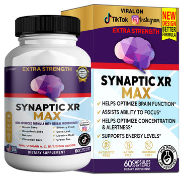 GREENVIFY Synaptic XR Max Extra Strength Brain Support Supplement with Herbal Ingredients, 60 Capsules, DHA Vitamins, Nootropic Formula (1) GREENVIFYAu supplements
