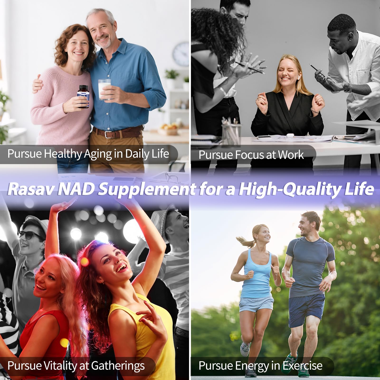 Rasav NAD Supplement 10-in-1 Extra Strength – NAD Resveratrol with CoQ10, Urolithin A, Green Tea Extract & ALA – NMN Supplement Alternative for Women & Men RasavAu supplements