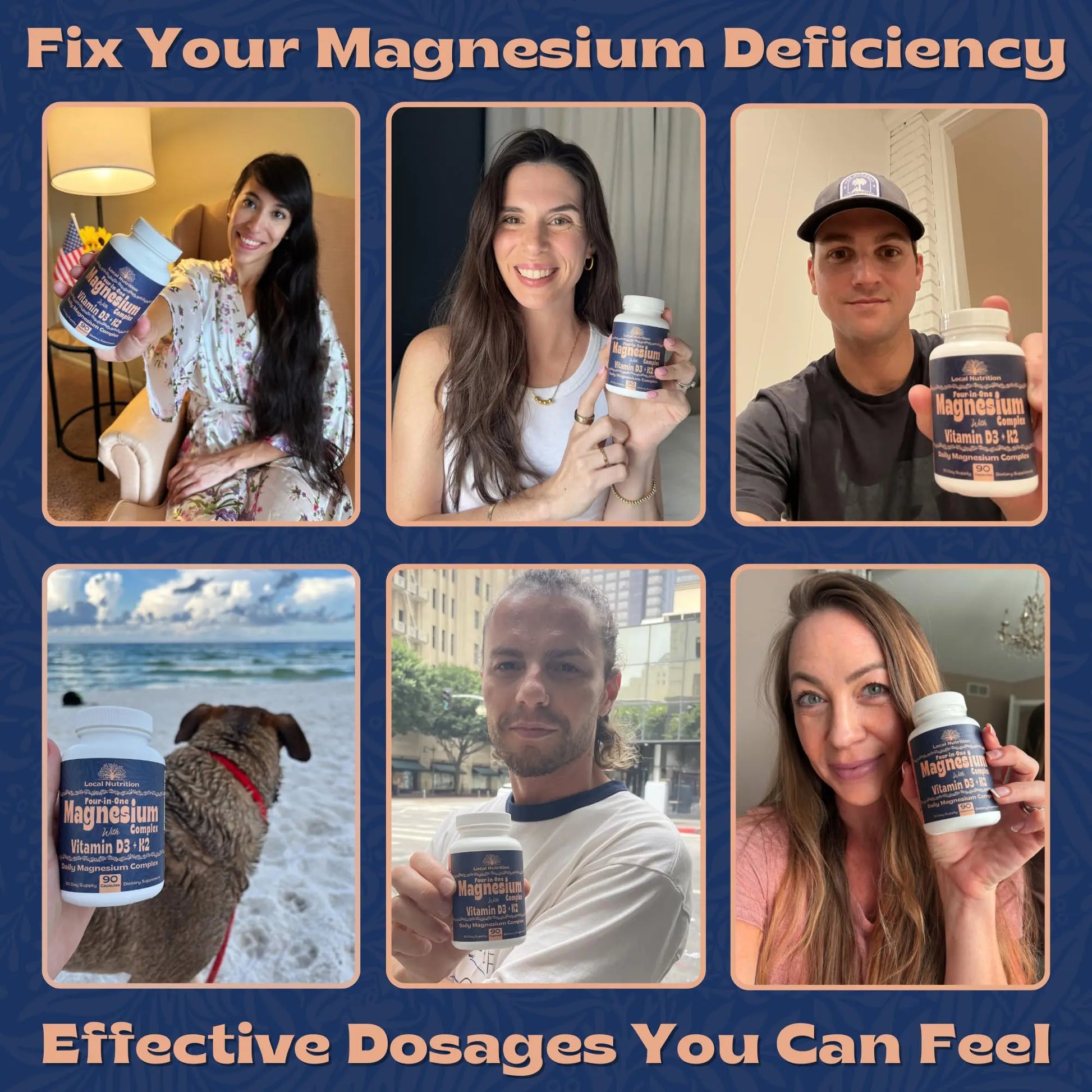 Local Nutrition Magnesium Complex 420mg with Vitamin D3 K2 - Four Bioavailable Forms Including Bisglycinate (Glycinate), Malate, Taurate, and Chloride for Superior Absorption - 90 Capsules Made in USA Local Nutritionnz supplements