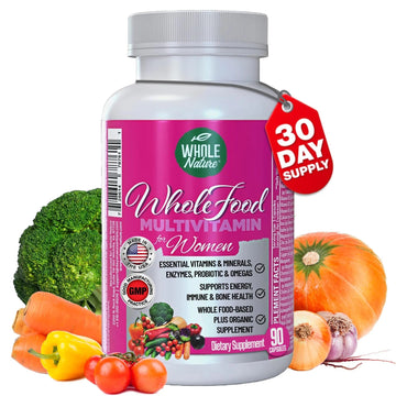 Whole Nature Whole Food Multivitamin for Women Womens Multi Vitamin with Folate, B12 Methyl, Vitamins, Minerals, Probiotics and Omegas Whole NatureAu supplements