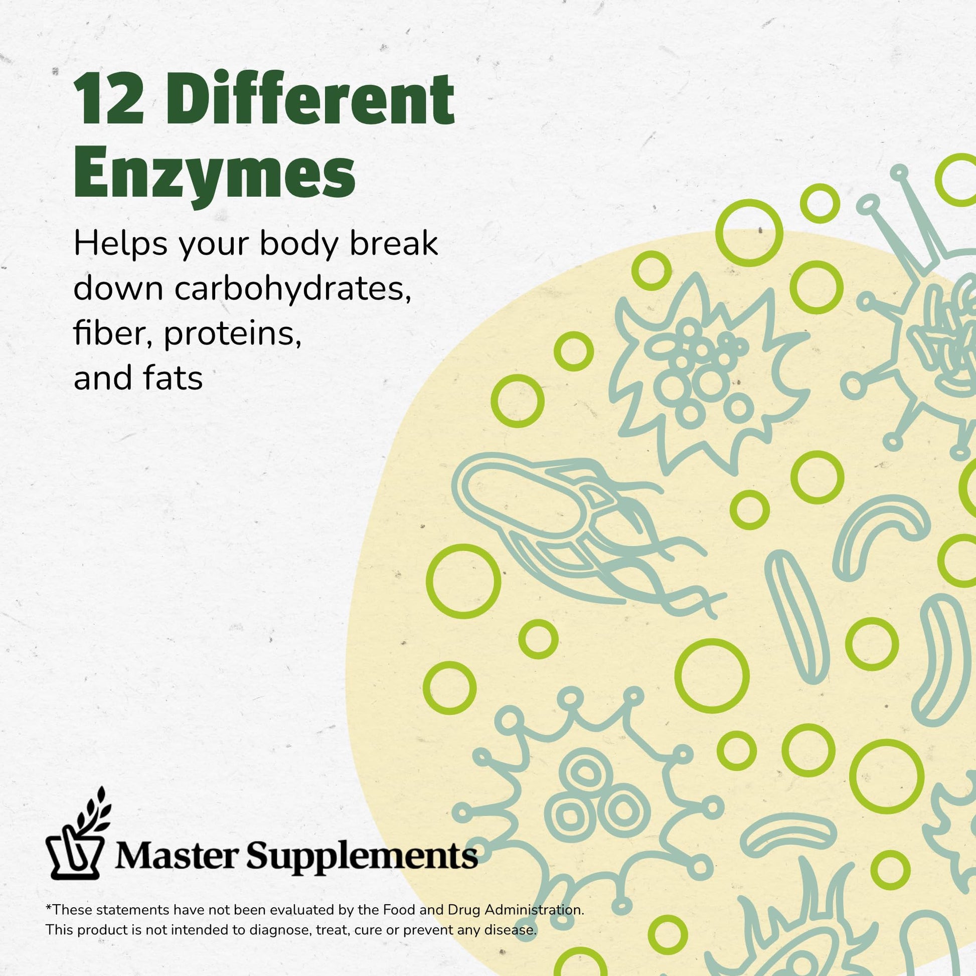 Master Supplements Enzalase - 50 Capsules, Pack of 3 - Probiotic Compatible Enzymes - Provides Digestive Boost + Gas & Bloating Relief - Gluten Free - 150 Total Servings ENZALASEAu supplements