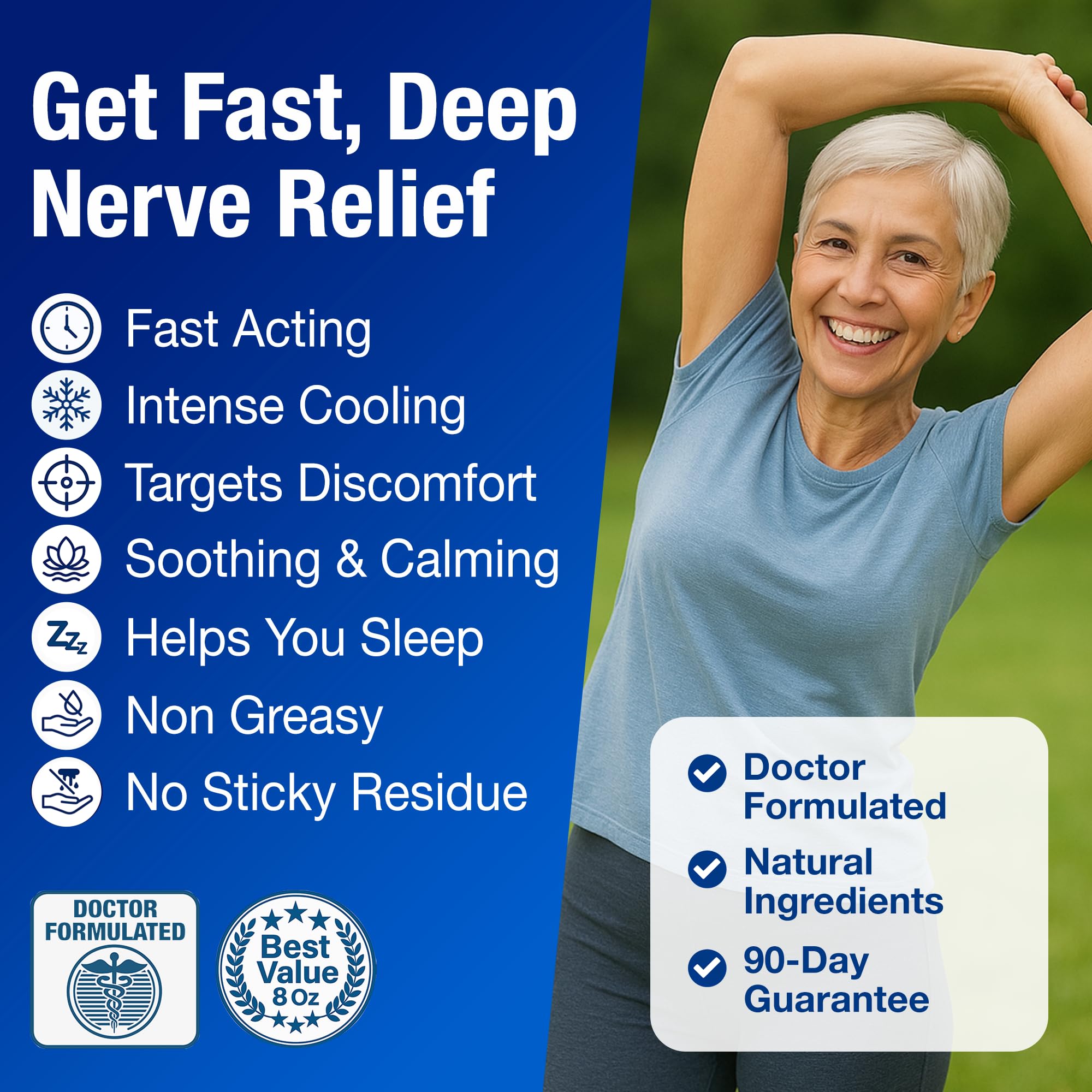 Neuropathy Nerve Relief Cream – Extra Large 8 oz – Maximum Strength for Feet Hands Legs Toes Back – Natural Ingredients Arnica Aloe Vera MSM Vitamins – Fast-Acting Soothing Relief – Super Value 8 oz NuturnaAu supplements