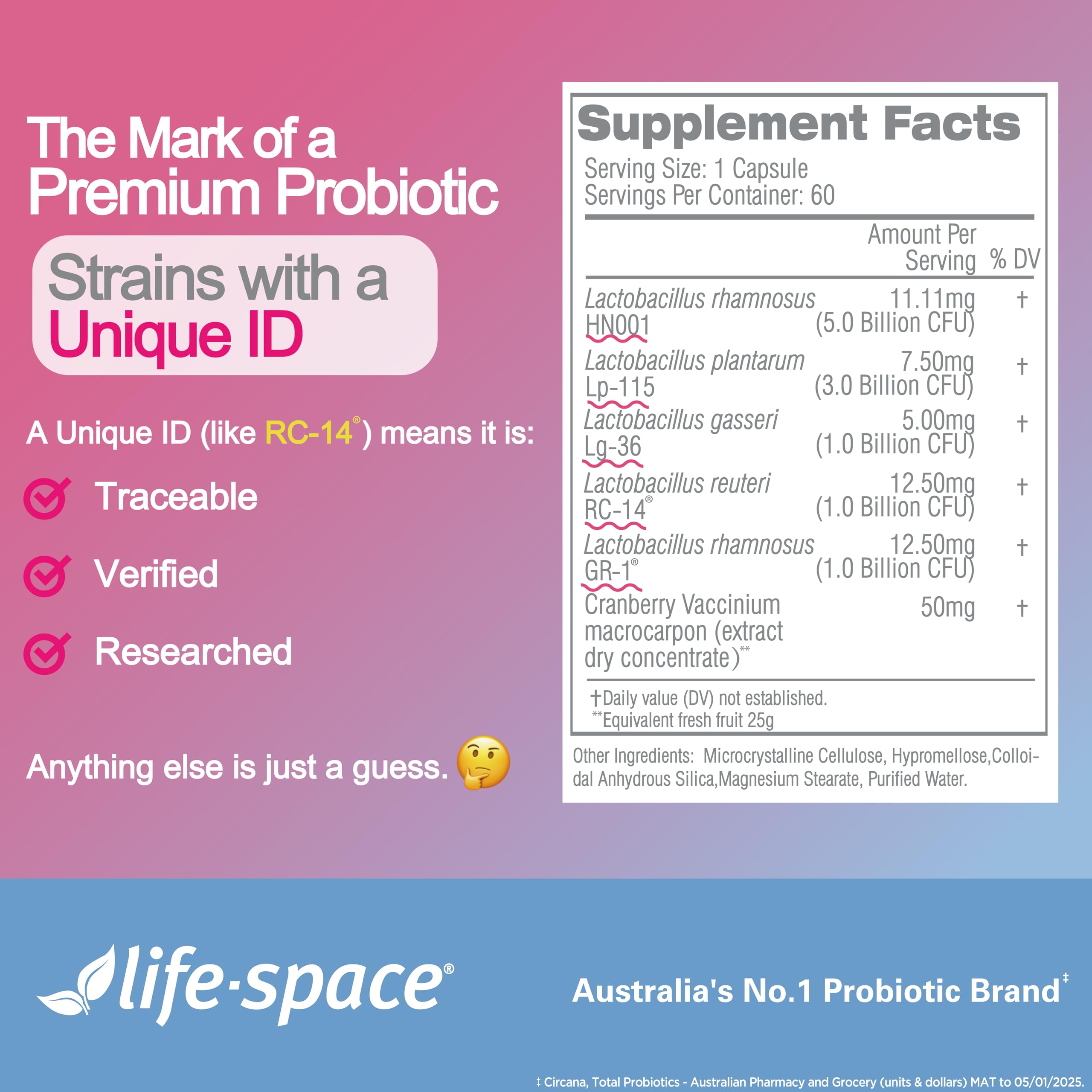 Life-Space Urogen Probiotics for Women, Probiotics+Cranberry, 2 Month Serving, Women's Probiotic for PH Balance, Urinary Tract, Digestive & Immune Health, Lactobacillus reuteri, Non-GMO, 60 Ct Life-SpaceAu supplements