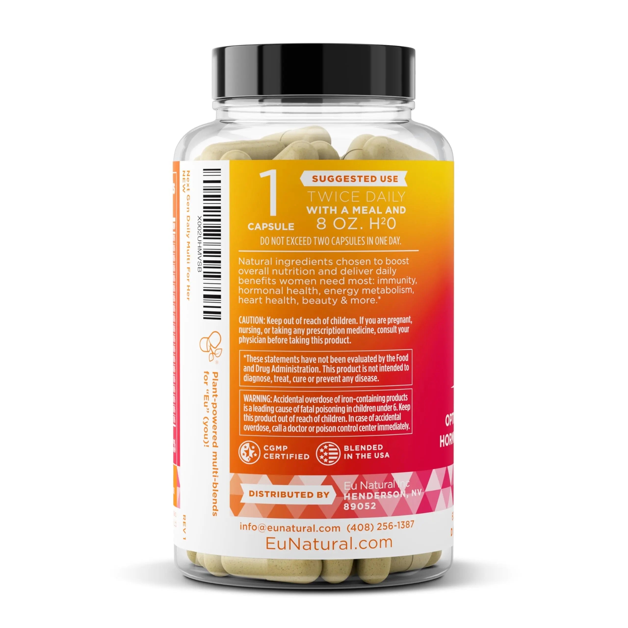 Next Gen Multivitamin for Women – 22 Optimized Vitamins for Immunity, Beauty, Brain, Energy, Bones and Heart – Vitamin C, D, E, K, Iron, B6 and DHA Eu NaturalAu supplements