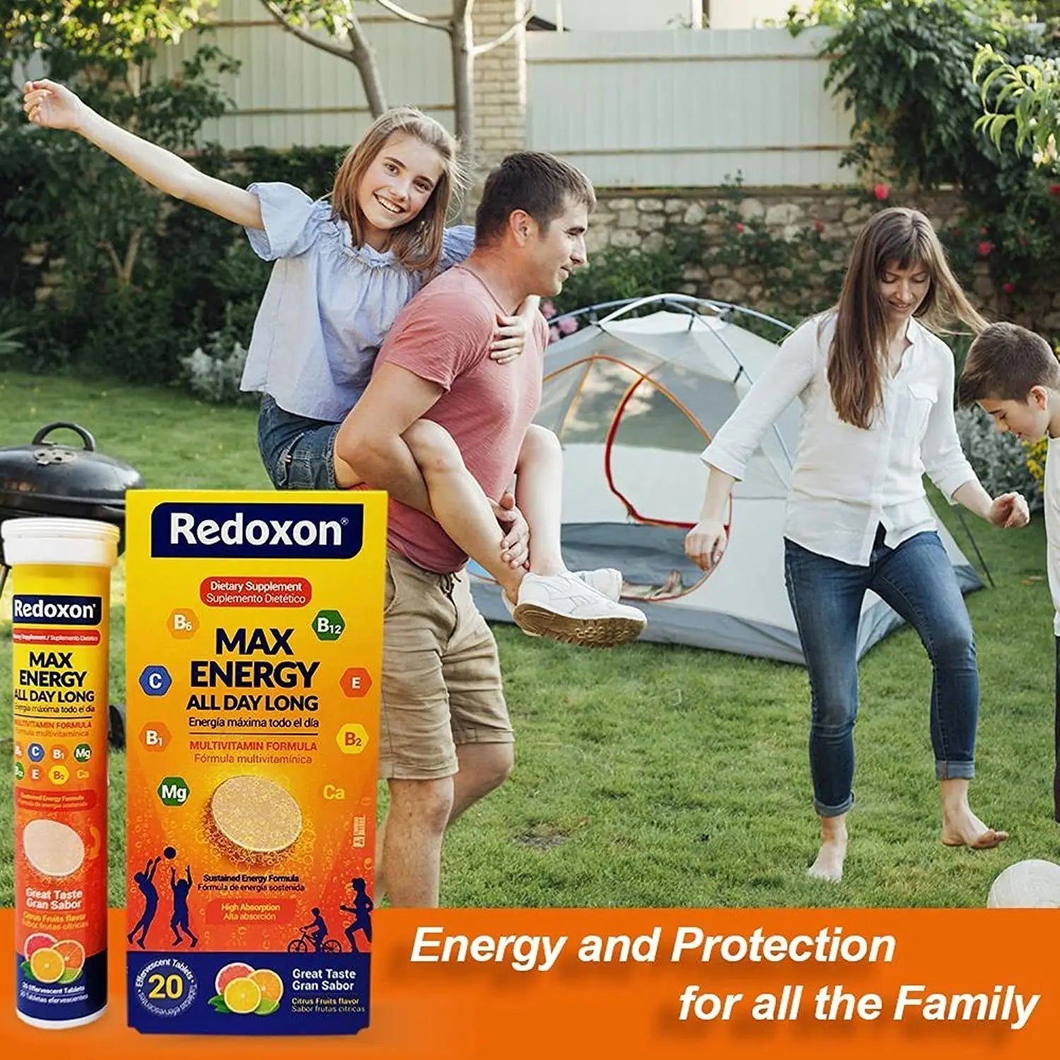 Redoxon Max Energy, Helps Support Inmune System, Citrus Flavor, 20 Effervescent Tablets, 2.82 Oz, Box RedoxonAu supplements