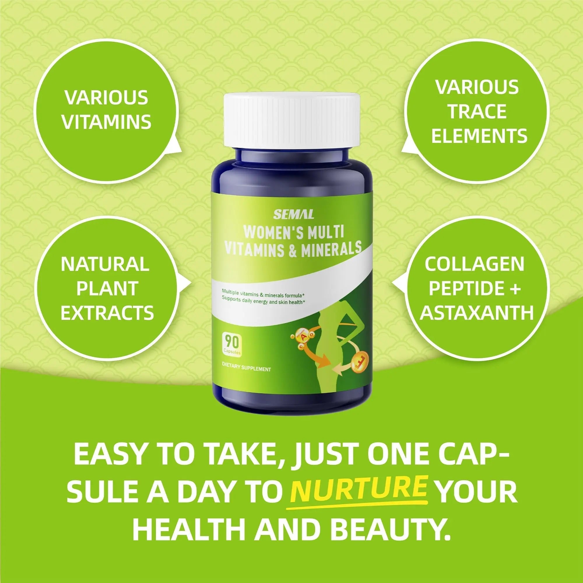 SEMAL Daily Multivitamin & Multimineral Supplement for Women (90 Capsules) SEMALAu supplements