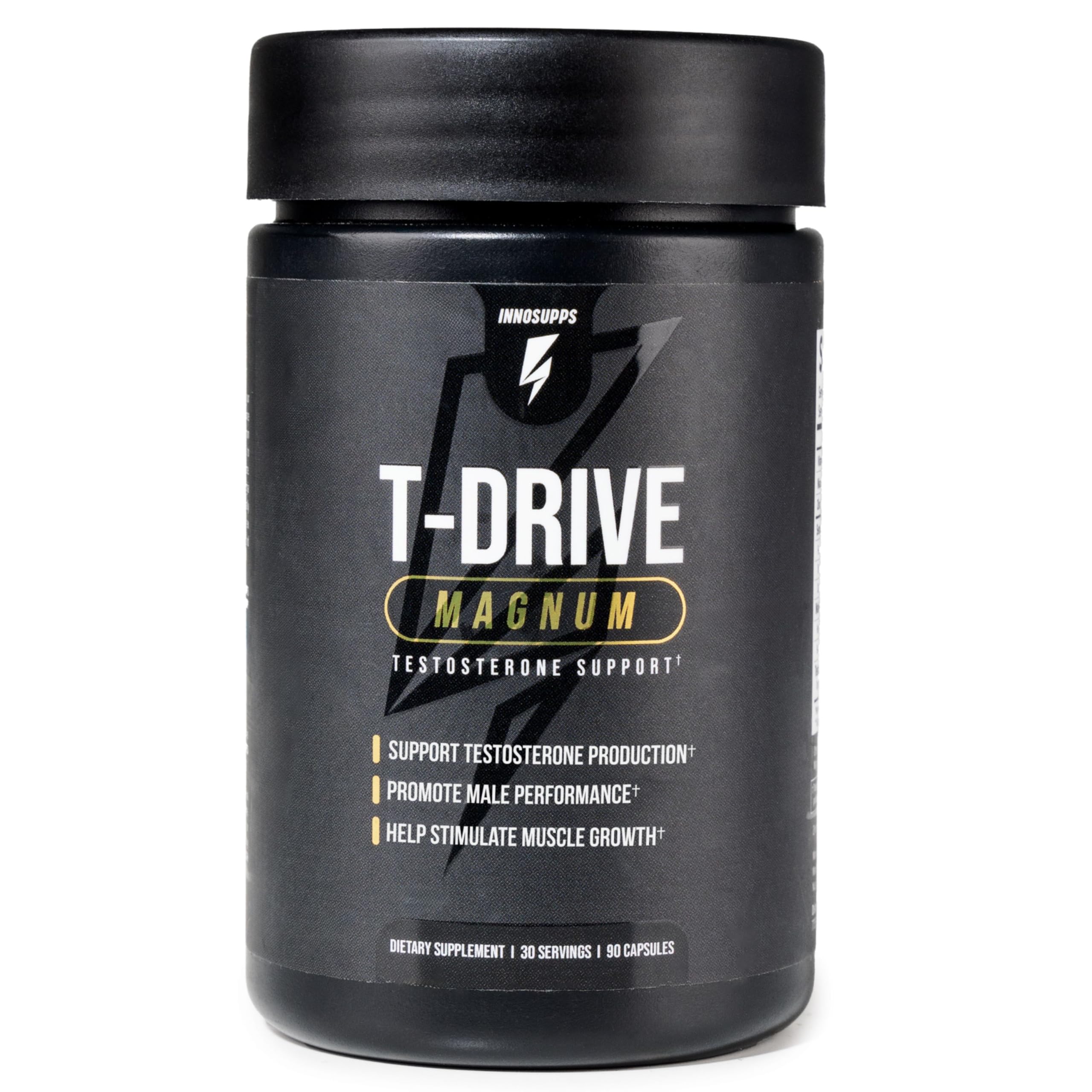 InnoSupps T-Drive Magnum Testosterone Booster Enhance Peak Performance Amplify Muscle Growth, Increase Libido & Energy Levels, Horny Goat Weed Tongkat Ali, Zinc, Fenugreek, Fat Burner 90 Caps/30 Days InnoSuppsAu supplements