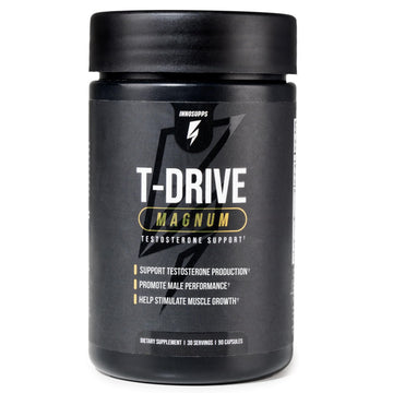 InnoSupps T-Drive Magnum Testosterone Booster Enhance Peak Performance Amplify Muscle Growth, Increase Libido & Energy Levels, Horny Goat Weed Tongkat Ali, Zinc, Fenugreek, Fat Burner 90 Caps/30 Days InnoSuppsAu supplements