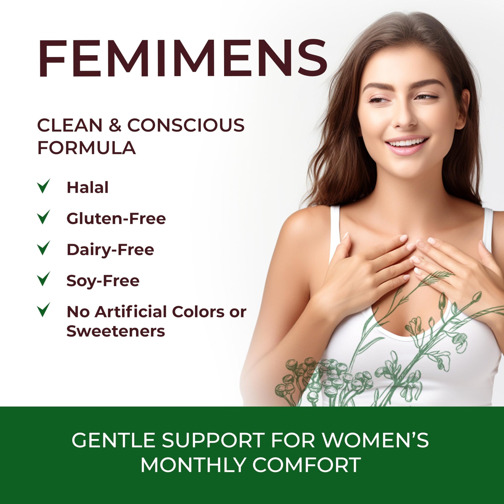 FEMIMENS – PMS Support Supplement for Women – PMS Relief for Women & Menstrual Cramp Relief – Hormonal Balance for Women – Chasteberry Vitex, Ashwagandha, Ginger, Fenugreek – 120 Vegan Capsules Ananta Medicare USAAu supplements